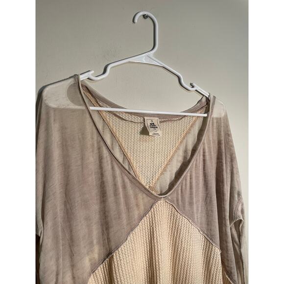 We The Free Cream Burnout Thermal Slouchy Top Size Small - Picture 2 of 9